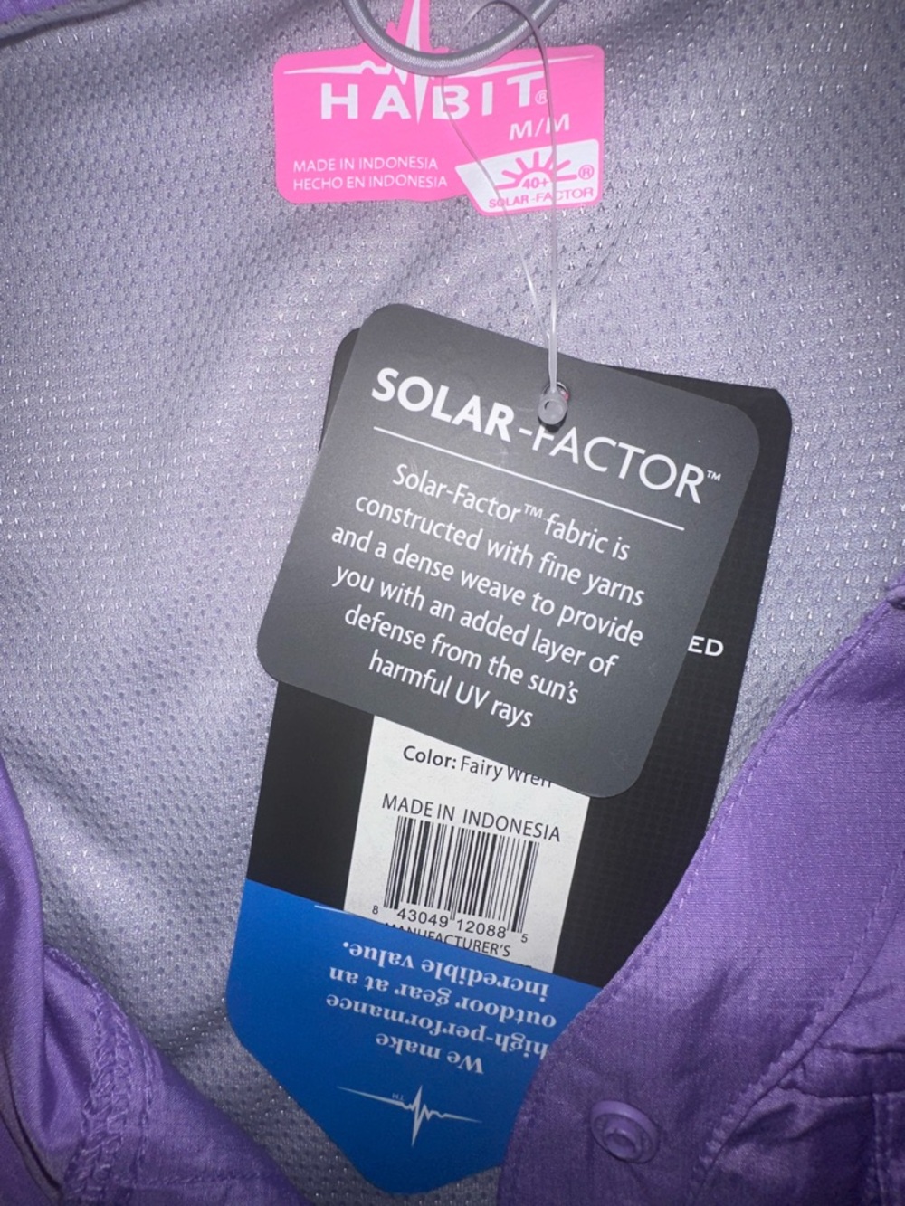 NWT HABIT OUTDOORS Ladies Pike's Pier sleeveless shirt vibrant purple SPF 40 M - Picture 14 of 16